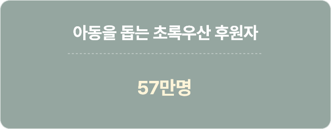 아동을 돕는 초록우산 후원자 : 57만명